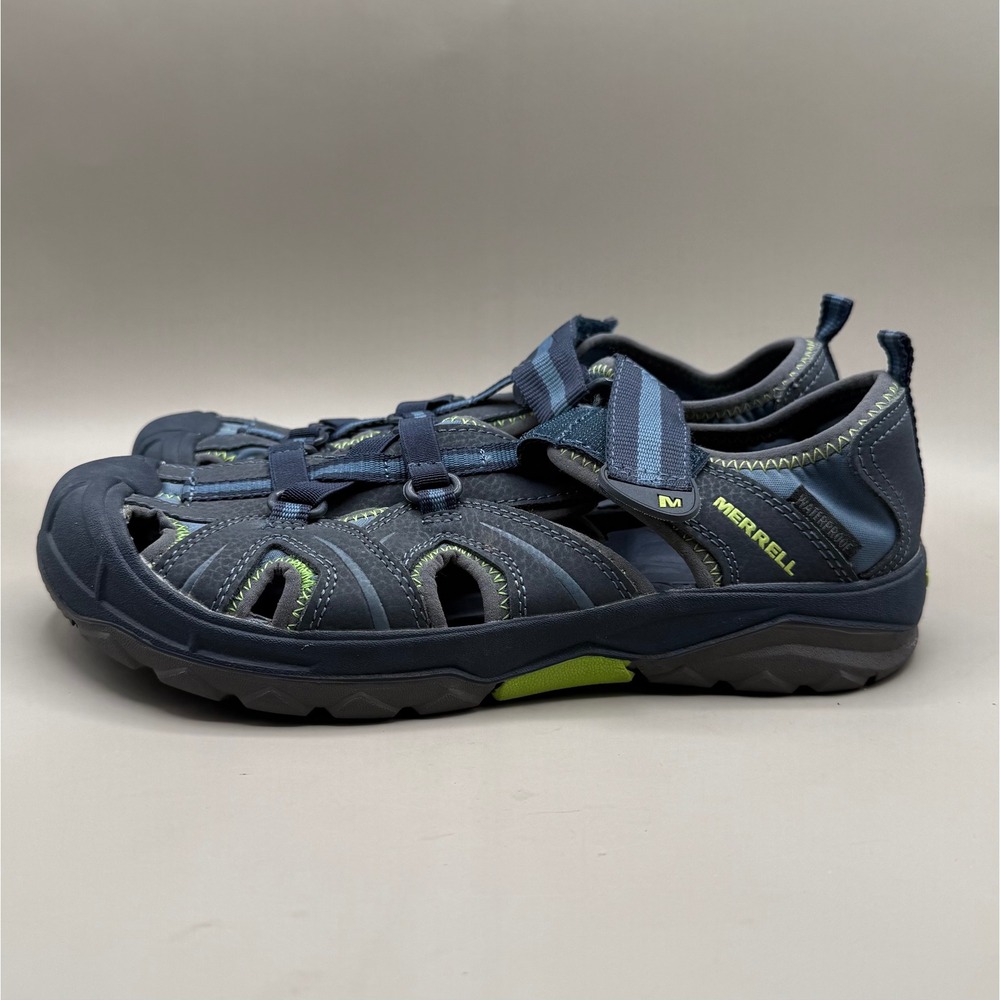 Merrell Hydro Hiker Sandal‎ Mens 6 Leather Waterproof Sport Sandals Blue MY53375